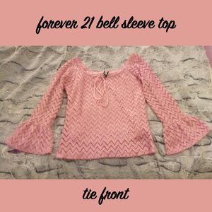 Bell Sleeve Top with Tie Front